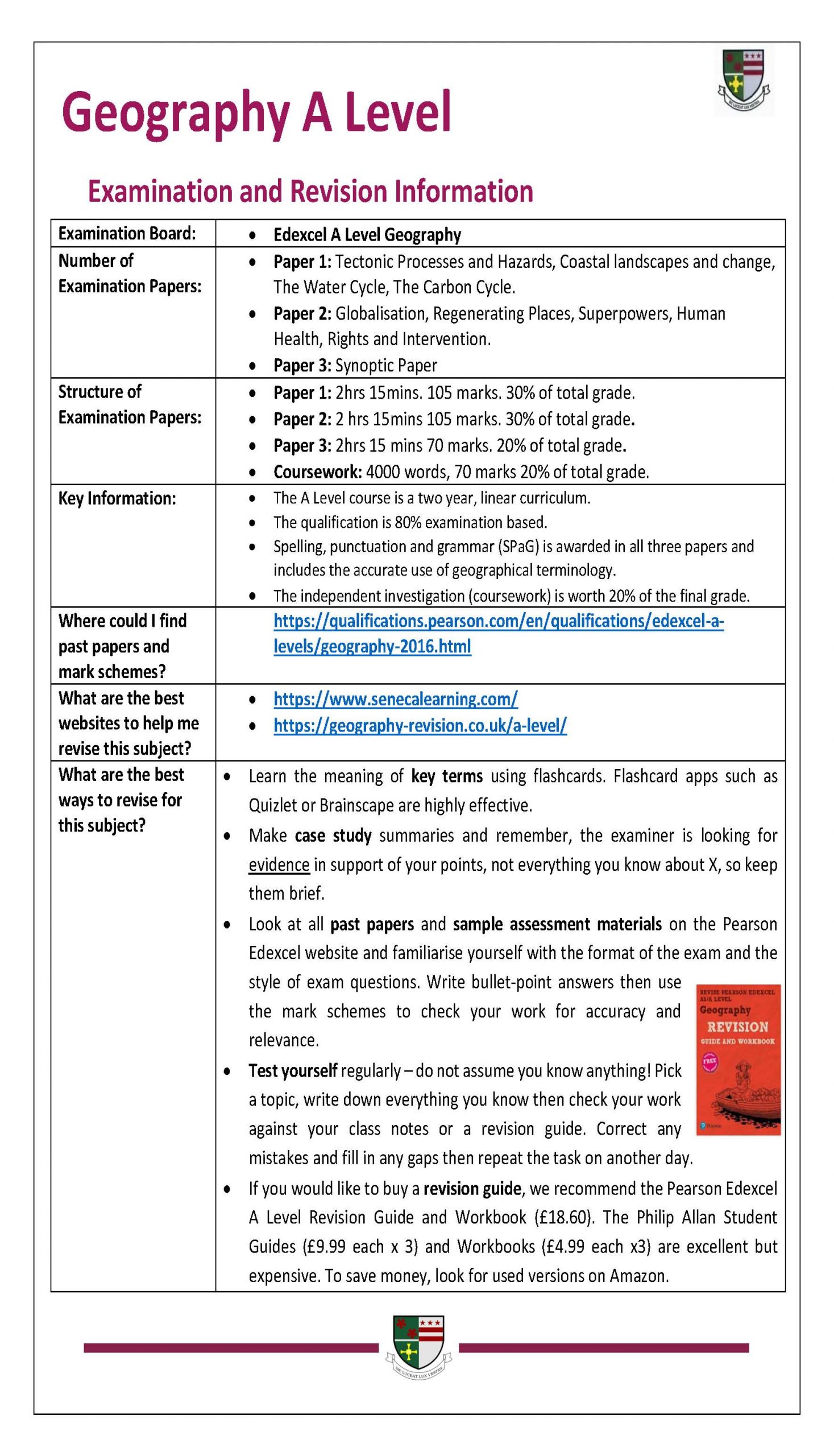 Geography A Level 202021_Page_1 St Robert of Newminster